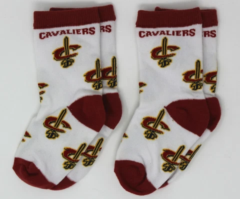 Cleveland Cavaliers FBF White w/ Logos *2 Pairs* Socks *Youth Toddler Size 3-8 Cover
