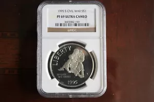 1995 S CIVIL WAR $1 PF 69 ULTRA CAMEO - Picture 1 of 2