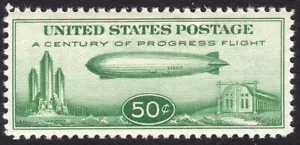 C18 VF MNH OG-50c ZEPPELIN AIRMAIL ISSUE 1933 CENTURY OF PROGRESS (REM #C18-6) - Picture 1 of 2