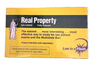 Professional Law In A Flash Real Property Indexed Legal Study Cards 1992 New Box - Picture 1 of 6