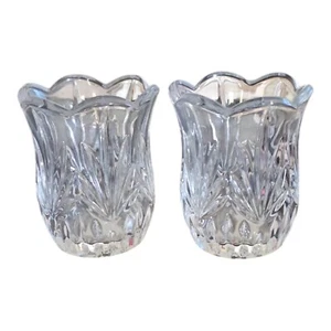 Princess House 837 Royal Highlights Two Lead Crystal Votives Retired 1998 - Picture 1 of 9