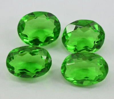 Oval Shape 117 Ct Loose Brazilian certified Green Topaz Gemstone 4 Pieces Lot - Image 1 of 3