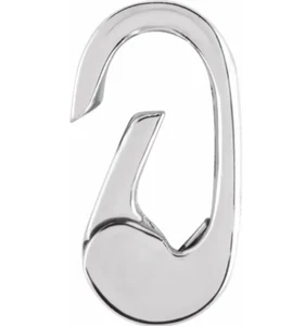 Mini dije de oro blanco de 14k de 10 mm con bisagras mosquetón bloqueo potenciador de fianzas colgante - Imagen 1 de 4