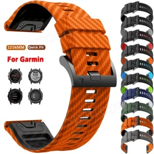 Quick Fit Silicone Band Strap for Garmin Fenix 8/E/7x/7 Pro/6x/6/5x/5 Plus/3HR - Picture 1 of 55