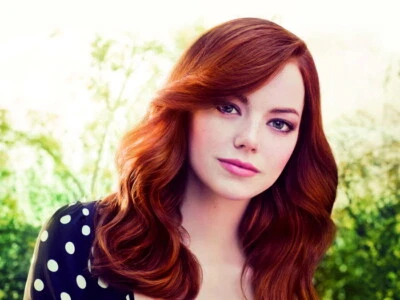 V4521 Emma Stone Portrait Pretty Beautiful Redhead Dress WALL POSTER PRINT UK - Image 1 of 4