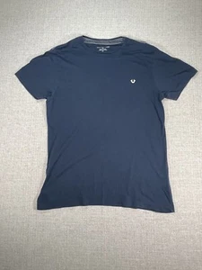 True Religion Adult Small Blue Short Sleeve Classic Logo Mens - Picture 1 of 5
