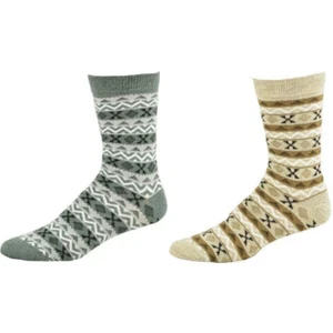 Women's Acrylic Fairisle Crew Socks - 2 Pairs, Socks for Every Day/Occasion - Picture 1 of 15
