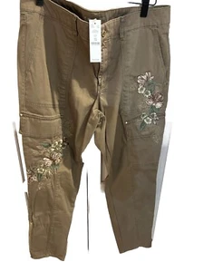 Pantalones ajustados bordados Khacki del mercado negro de la Casa Blanca talla 14 nuevos con etiquetas - Imagen 1 de 3