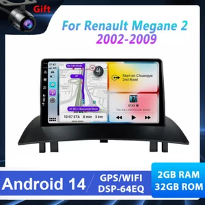 9" Para Renault Megane 2 2002-2009 Coche Estéreo Android 14 Auto Navegación Satelital CarPlay 32GB - Imagen 1 de 16