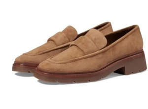 380 $ Vince Robin Lug Loafer klobige quadratische Zehenpartie Wildleder hellbraun 9 NEU - Bild 1 von 10