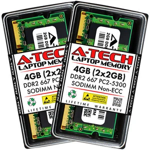 4GB 2x2GB PC2-5300S HP Pavilion Dv9500 Dv9500T Dv9500Z Dv9501Tx A37 Memory RAM - Picture 1 of 2