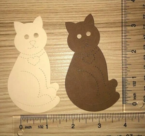10 adornos dulces de papel cartucho CAT troquelado - Imagen 1 de 3