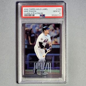 2002 Topps Gold Label Mike Piazza #100 Class 2 Platinum #d/250 - PSA 10 Gem Mint - Picture 1 of 2