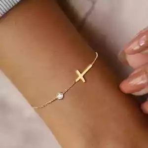 1ct Bracelet 18K Yellow Gold Diamond Test Pass Lab-Created VVS1/D/Excellent - Picture 1 of 7