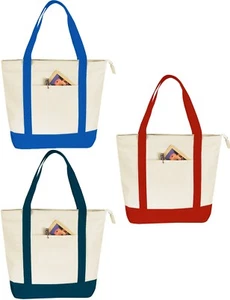 Borsa shopping riutilizzabile cotone TELA cerniera spesa spiaggia barca tutti gli usi - Foto 1 di 3