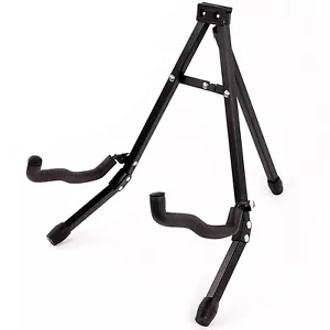 Folding Metal Guitar Stand Music Electric Acoustic Free Standing A Frame Stand - Picture 1 of 8