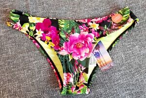 GORGEOUS LADIES LOW RISE CHEEKY S FOREVER21 BIKINI BOTTOMS BNWT FLORAL VIBRANT