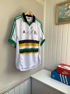 Adidas South Africa 1999 Lucas Radebe Hand Signed Vintage Shirt - Picture 1 of 10