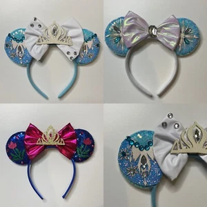 Frozen Elsa and Anna princess Disney headband Minnie Mickey Mouse ears bow crown - Picture 1 of 13