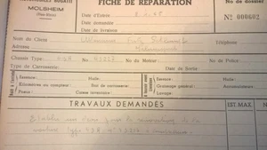 BUGATTI 1965 WORK SHEET ORDER BOOK FOR FRITZ SCHLUMPF *VERY RARE* - Picture 1 of 6