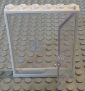 Lego Door 1x6x6 White with Transparent Doors - Picture 1 of 1