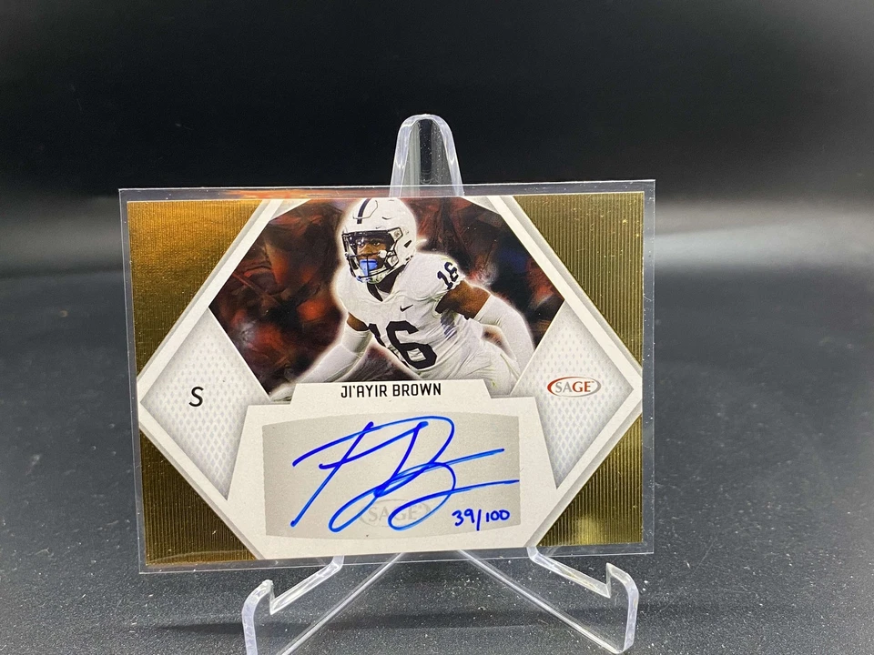 Ji’Ayir Brown 2023 SAGE Gold Auto A-JB2 /100 Penn St 49ers RC Rookie - Image 1 of 2