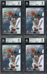 1 CARD - BGS 8 MICHAEL JORDAN Payton 1996-97 TOPPS STADIUM CLUB TC9 TOP CROP - Picture 1 of 2