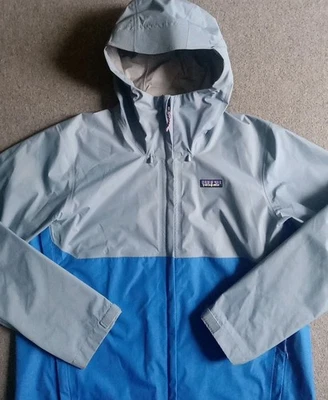 Jaqueta de chuva Patagonia H2No Torrentshell masculina L azul colorblock com capuz com zíper - Imagem 1 de 4