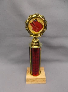red boxing glove insert topper trophy award wood base boxing - Picture 1 of 1