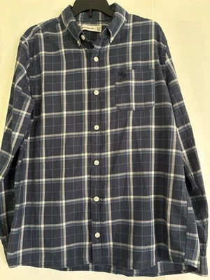 Camisa Abercrombie Niños Niños Algodón Cuadros Botones Talla 15/16 Azul/Blanco Usada en Excelente Condición  Foto 1 de 4