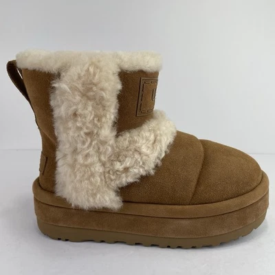 UGG Classic Chillapeak Chestnut Suede Shearling Boots 1144046 Women's Sz 8 READ - Image 1 of 4