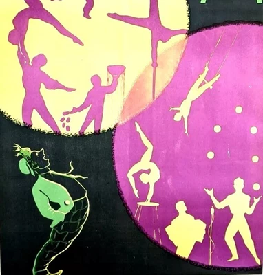 1963 CIRCUS POSTER USSR - Soviet Acrobats Clown Clown  - BIG Vintage Art Deco - Image 1 of 4