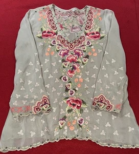 🌺Gorgeous Johnny Was M Cristabella Heavily Embroidered Tunic EUC - Picture 1 of 7