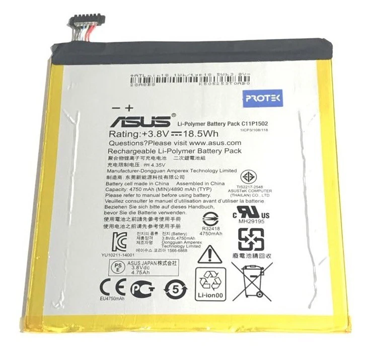 Batteria ASUS ZenPad 10 Z300C (P023) 10.1 C11P1502 3.8V 18.5Wh - Immagine 1 di 1