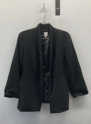 Jaqueta Blazer LC Lauren Conrad Feminina Preta Elástica Frente Aberta Tamanho 16 - Imagem 1 de 4