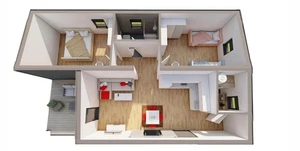 80,5qm Bungalow Tiny House Modul Haus Mini Haus Fertighaus Haus Mobilheim Chalet - Bild 1 von 9