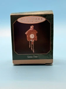1999 Hallmark Keepsake Miniature Ornament Santa Time Cuckoo Clock - Picture 1 of 6