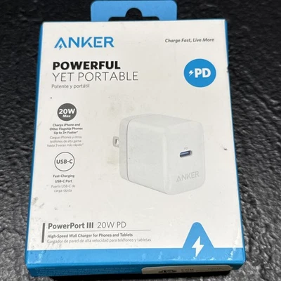 Cargador de Pared Anker PowerPort III 20W USB-C Carga Rápida Alta Velocidad - Caja Sellada Foto 1 de 3