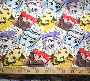 Disney Princess Belle Aurora Cotton Sewing Fabric Quilting 23 Inches - Picture 1 of 2