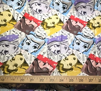 Disney Princess Belle Aurora Cotton Sewing Fabric Quilting 23 Inches - Image 1 of 2