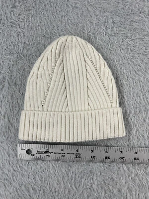 Gorro Toque Juvenil Niño Pequeño Talla Única Blanco Acanalado Tejido 100% Acrílico Esquí para Nieve Foto 1 de 4