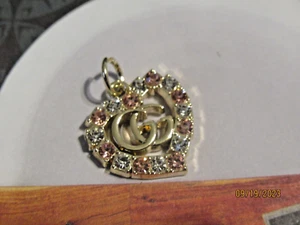GUCCI CIONDOLO ZIP PULL 22X20MM tono oro, ROSA PIETRE CHIARE QUESTO E' PER 1 - Foto 1 di 5