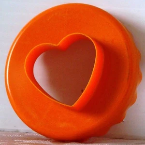 Double Sided MINI HEART 1.25" & RUFFLED CIRCLE 2.5" ORANGE Cookie BISCUIT Cutter - Picture 1 of 2
