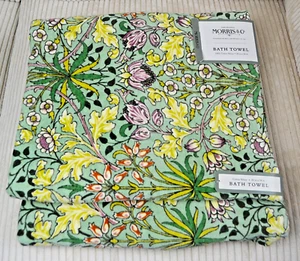 NWT 2 Pc William Morris HYACINTH Floral Velour Bath Towel Set FAB! 30"x 54" - Picture 1 of 3