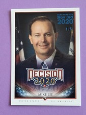 1/5 2020 Decision Political Mike Lee Election Day Blue Parallel Card # 410