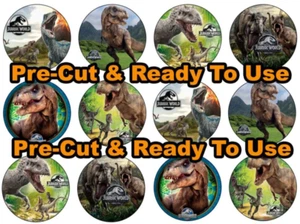 12 Jurassic Park World Cupcake Toppers Edible Wafer Paper Cake Dinosaur PRE-CUT - Picture 1 of 1