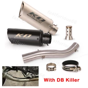 Exhaust Mid Link Pipe For Ducati Monster 797 Scrambler Icon Black Muffler Baffle - Picture 1 of 12