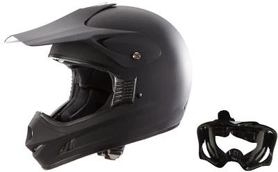 PROTECTWEAR Crosshelm, Endurohelm H610-MS schwarz-matt Größen S-L mit oder ohne Brille Neu