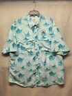 Guy Harvey Shirt Mens 2XL Blue Button Up Fishing Camp Vented Back All Over Print