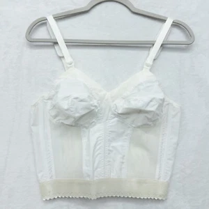 Vintage Adonna 80s Women's Longline White Bra size 36B Lingerie NEW - Picture 1 of 8